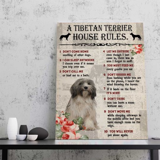 Gearhuman 3D A Tibetan Terrier House Rules Canvas GK040270 Canvas