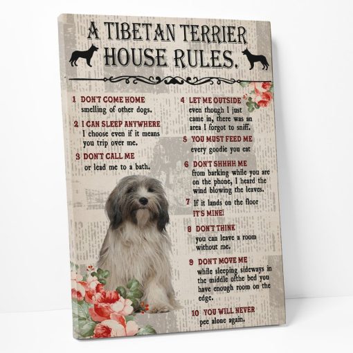 Gearhuman 3D A Tibetan Terrier House Rules Canvas GK040270 Canvas