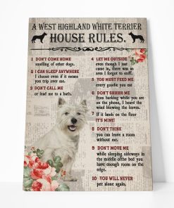 Gearhuman 3D A West Highland White Terrier House Rules Canvas GK040253 Canvas 1 Piece Non Frame M
