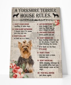 Gearhuman 3D A Yorkshire Terrier House Rules Canvas GK040252 Canvas 1 Piece Non Frame M
