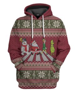 Gearhuman 3D Abbey Road Santa Claus Custom Hoodie Apparel GW13103 3D Apparel Hoodie S 