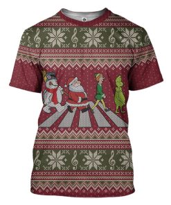 Gearhuman 3D Abbey Road Santa Claus Custom Tshirt Apparel GW13103 3D T-shirt T-Shirt S 