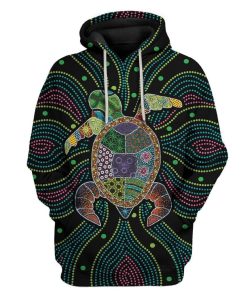 Gearhuman 3D Aboriginal Turtle Custom T-Shirts Hoodie Apparel AN-A15022 3D Custom Fleece Hoodies Hoodie S 