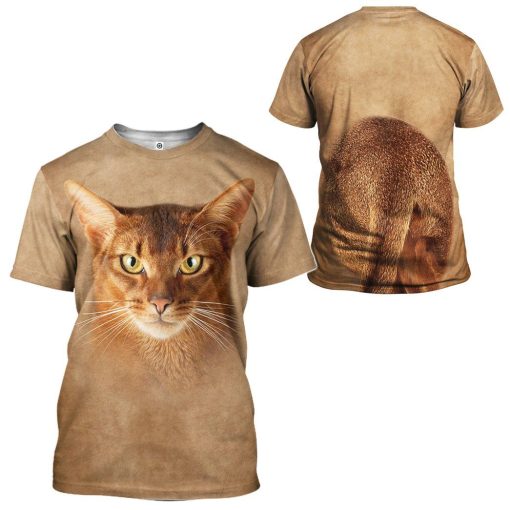 Gearhuman 3D Abyssinian Cat Tshirt Hoodie Apparel ZL21122 3D Apparel