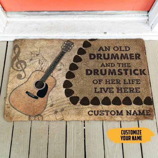 GearHuman 3D Acoustic Guitars An Old Guitarist Custom Doormat GR21014 Doormat