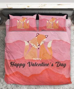 GearHuman 3D Adorable Fox Couple Valentine Custom Bedding GR050111 Bedding Set Twin 3PCS