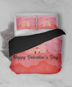 GearHuman 3D Adorable Pig Couple Valentine Custom Bedding GR05019 Bedding Set Twin 3PCS