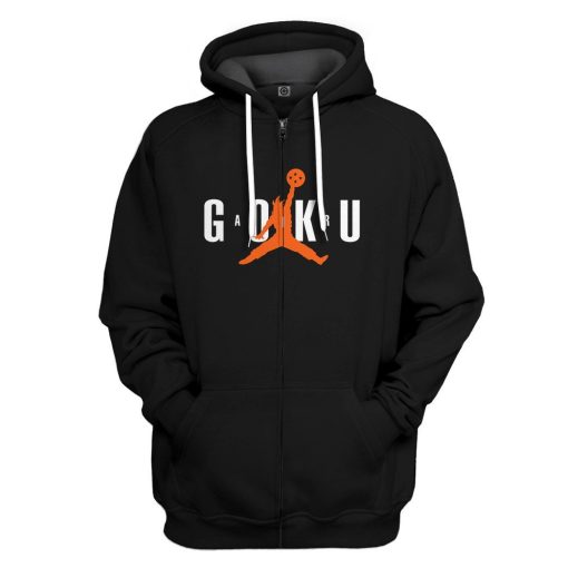 Gearhuman 3D Air Goku Custom Hoodie Apparel GN26089 3D Custom Fleece Hoodies Zip Hoodie S