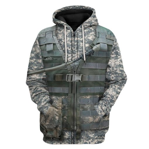 Gearhuman 3D AIRBORNE UNIFORM Custom Name Tshirt Hoodie Appreal CK19117 3D Apparel Zip Hoodie S