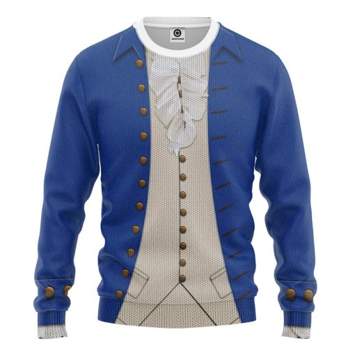 Gearhuman 3D Alexander Hamilton Blue Custom Ugly Sweatshirt GV13105 Sweatshirt Sweatshirt S