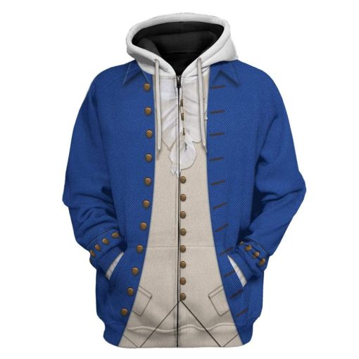 Gearhuman 3D Alexander Hamilton Custom Hoodie Apparel GV160730 3D Custom Fleece Hoodies Zip Hoodie Blue S