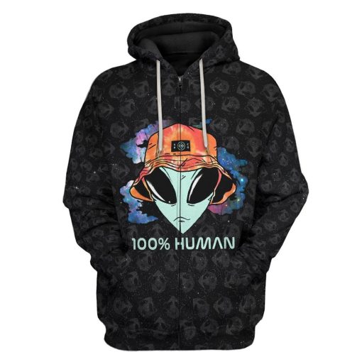 Gearhuman 3D Alien Custom Hoodie Apparel GC23093 3D Apparel Zip Hoodie S