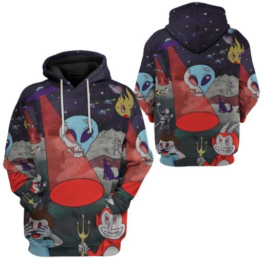 Gearhuman 3D Alien Skull Custom Hoodie Apparel GW12103 3D Apparel