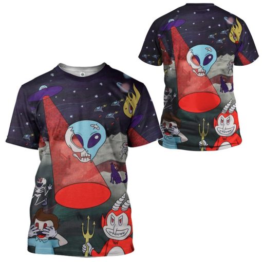 Gearhuman 3D Alien Skull Custom Tshirt Apparel GW12103 3D T-shirt
