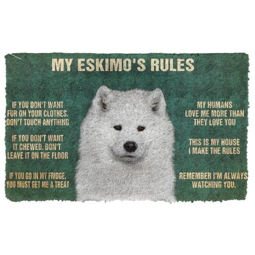 Gearhuman 3D American Eskimo's Rules Doormat GK250124 Doormat Doormat S(15,8''x23,6'')