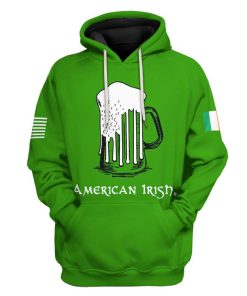 Gearhuman 3D American Irish Green Beer Custom Tshirt Hoodie Apparel GW25024 3D Apparel Hoodie S
