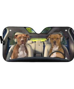 Gearhuman 3D American Staffordshire Terrier Dog Auto Car Sunshade GV010313 Auto Sunshade 57''x27.5''