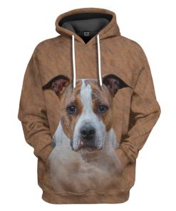 Gearhuman 3D American Staffordshire Terrier Dog Front And Back Tshirt Hoodie Apparel GV10031 3D Apparel Hoodie S