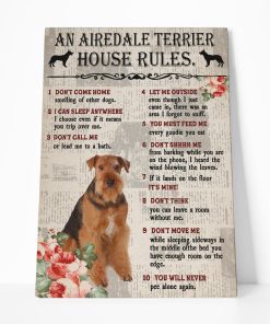 Gearhuman 3D An Airedale Terrier House Rules Canvas GK040211 Canvas 1 Piece Non Frame M