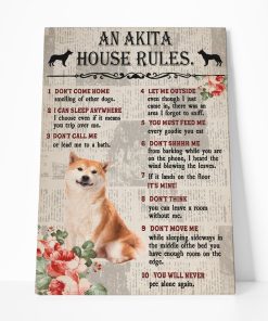Gearhuman 3D An Akita House Rules Canvas GK040240 Canvas 1 Piece Non Frame M