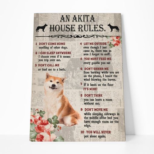Gearhuman 3D An Akita House Rules Canvas GK040240 Canvas 1 Piece Non Frame M