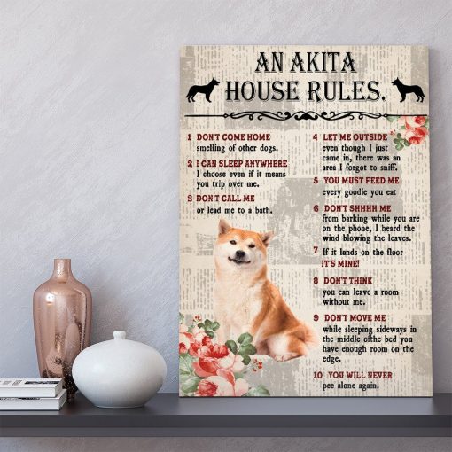 Gearhuman 3D An Akita House Rules Canvas GK040240 Canvas