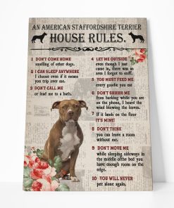 Gearhuman 3D An American Staffordshire Terrier House Rules Canvas GK040213 Canvas 1 Piece Non Frame M