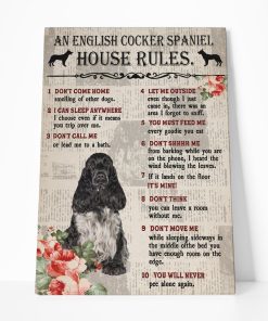 Gearhuman 3D An English Cocker Spaniel House Rules Canvas GK040249 Canvas 1 Piece Non Frame M