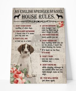 Gearhuman 3D An English Springer Spaniel House Rules Canvas GK040236 Canvas 1 Piece Non Frame M