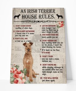 Gearhuman 3D An Irish Terrier House Rules Canvas GK040267 Canvas 1 Piece Non Frame M