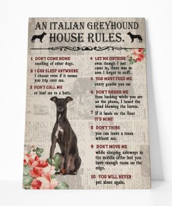 Gearhuman 3D An Italian Greyhound House Rules Canvas GK040245 Canvas