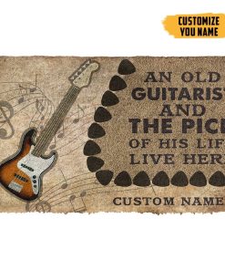 Gearhuman 3D An Old Bass Guitarist And The Pick Of His Life Custom Name Doormat GB21013 Doormat Doormat S(15,8''x23,6'') 