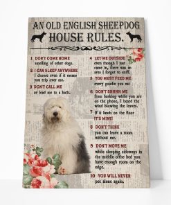 Gearhuman 3D An Old English Sheepdog House Rules Canvas GK040231 Canvas 1 Piece Non Frame M