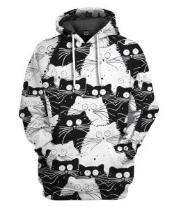Gearhuman 3D Angry Cat Custom Hoodie Apparel GD120512 3D Custom Fleece Hoodies Hoodie S 