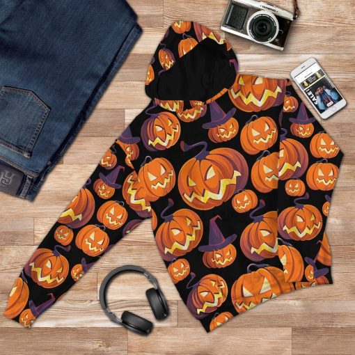 Gearhumans 3D Angry Pumpkin Halloween Custom Hoodie Apparel 4 Gearhuman 3D Angry Pumpkin Halloween Custom Hoodie Apparel GV04098 3D Custom Fleece Hoodies