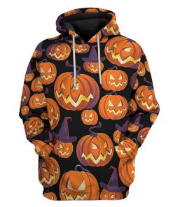 Gearhuman 3D Angry Pumpkin Halloween Custom Hoodie Apparel GV04098 3D Custom Fleece Hoodies Hoodie S
