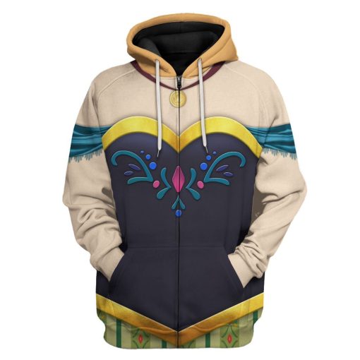 Gearhuman 3D Anna Frozen Custom Tshirt Hoodie Appreal CC24118 3D Apparel Zip Hoodie S