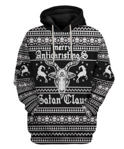 Gearhuman 3D Antichristmas Satan Claus Ugly Christmas Sweater Custom Hoodie Apparel GV09106 3D Apparel Hoodie S 