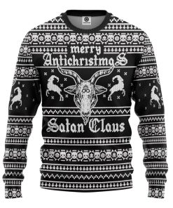 Gearhuman 3D Antichristmas Satan Claus Ugly Christmas Sweater Custom Sweatshirt Apparel GV09106 Sweatshirt Sweatshirt S 