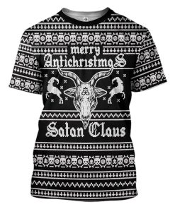 Gearhuman 3D Antichristmas Satan Claus Ugly Christmas Sweater Custom Tshirt Apparel GV09106 3D T-shirt T-Shirt S 