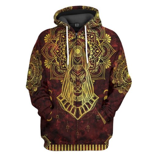 Gearhuman 3D Anubis Egypt Custom Tshirt Hoodie Apparel GK06013 3D Apparel Zip Hoodie S