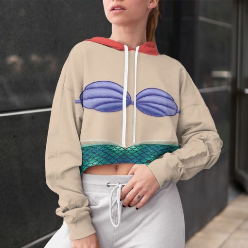 Gearhuman 3D Ariel Mermaid Custom Crop Hoodie CC08121 Crop Hoodie