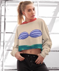 Gearhuman 3D Ariel Mermaid Custom Crop Hoodie CC08121 Crop Hoodie Crop Hoodie S