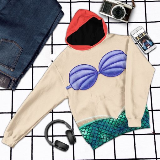 Gearhuman 3D Ariel Mermaid Custom Tshirt Hoodie Appreal CC24111 3D Apparel