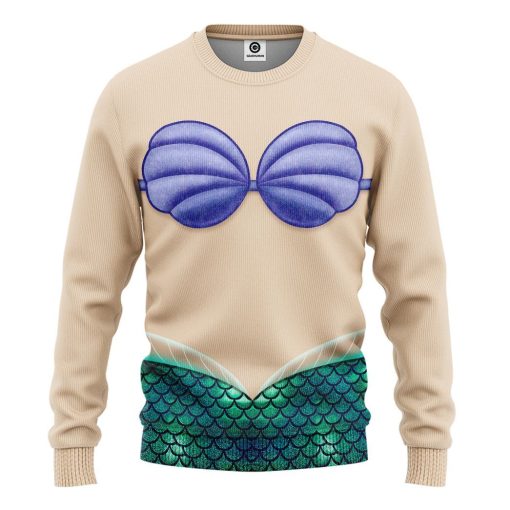 Gearhuman 3D Ariel Mermaid Custom Tshirt Hoodie Appreal CC24111 3D Apparel Long Sleeve S