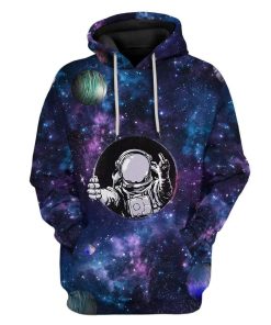 Gearhuman 3D Astronaut Comes Out of Black Hole Custom Fleece Hoodie Apparel GW10044 3D Custom Fleece Hoodies Hoodie S