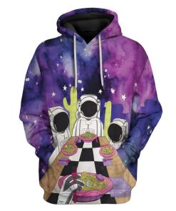 Gearhuman 3D Astronaut Family Dinner Custom T-Shirts Hoodies Apparel GL-TA1302206 3D Custom Fleece Hoodies Hoodie S