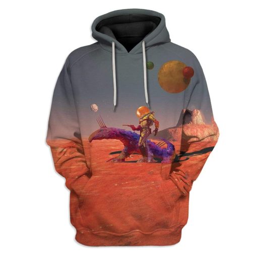 Gearhuman 3D Astronaut On Mars Custom Hoodies Apparel GA21025 3D Custom Fleece Hoodies Hoodie S