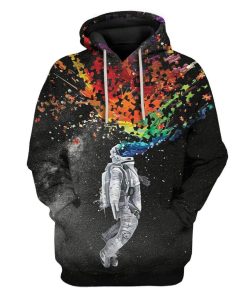 Gearhuman 3D Autism Astronaut Custom T-Shirts Hoodies Apparel AU-TA1002206 3D Custom Fleece Hoodies Hoodie S