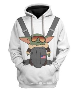 Gearhuman 3D Baby Yoda Custom Fleece Hoodie Apparel GZ21042 3D Custom Fleece Hoodies Hoodie S